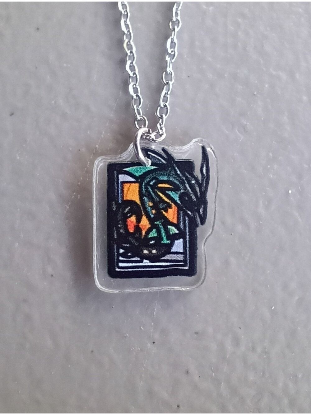 🌻 Pokemon Rayquaza Card Acrylic Stainless Steel Necklace